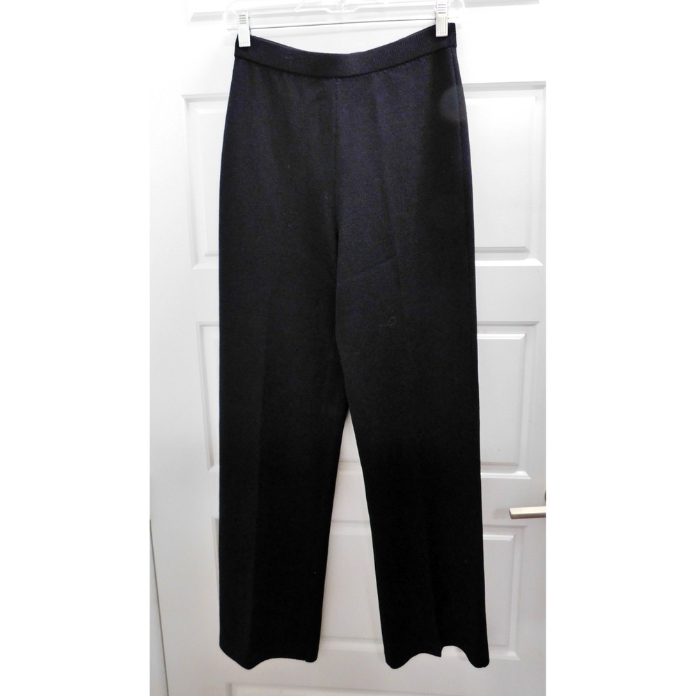St. John Basics Black Flat Front Pants USA sz 4